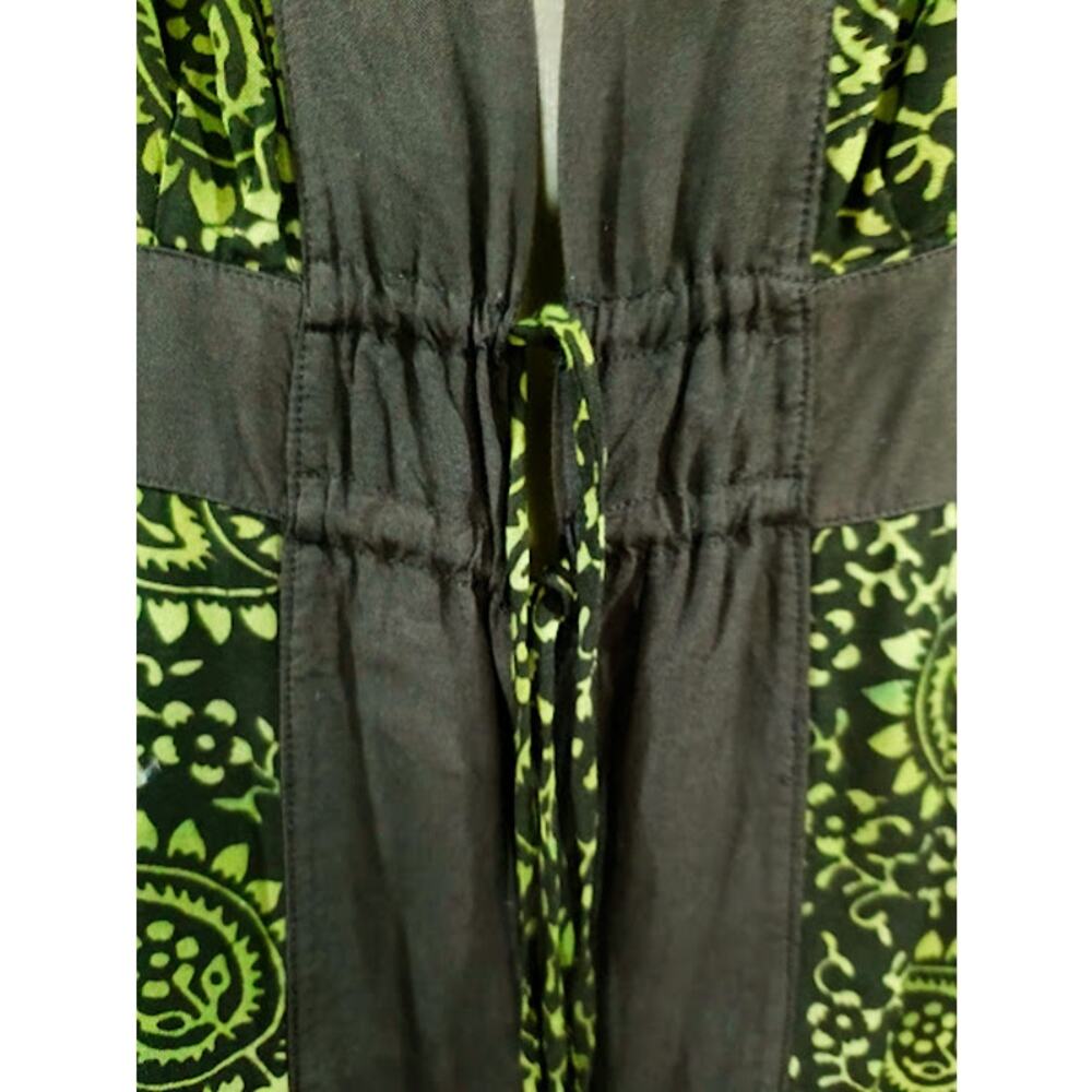 Red's Threads Paisley Jacket with‎ Double Tie Waist, Dark Brown & Olive, Sz M - Picture 2 of 7